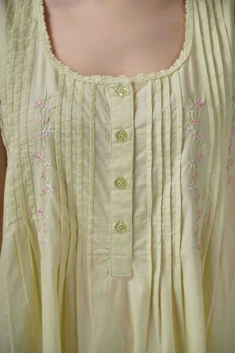 After Dark Flora, Embroidered Boxy Nightdress
