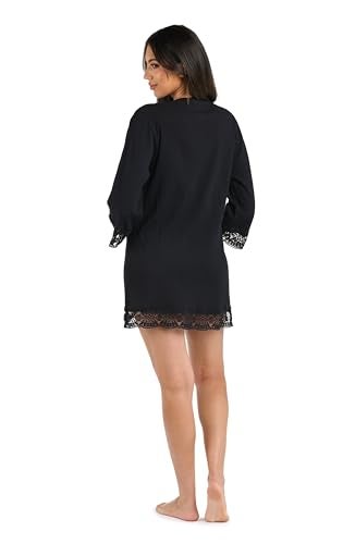 La Blanca Women's Lace V-Neck Tunic Dress, Black/Island Fare Print, Extra Small - Image 4
