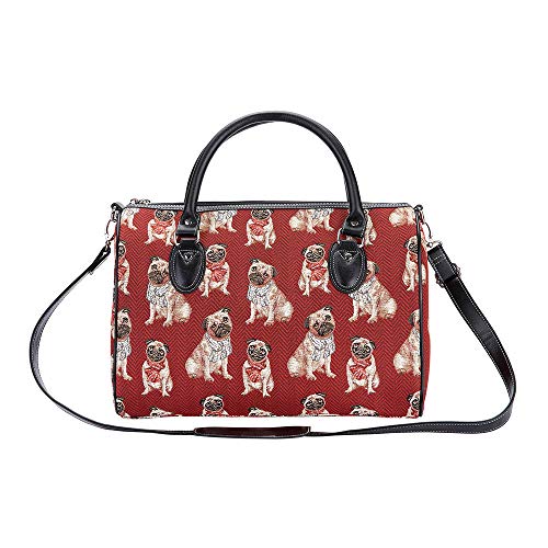 Signare Tapestry Duffle Bag Overnight Bags Weekend Bag for Women with Pug Dog Design (TRAV-PUG) - Image 4