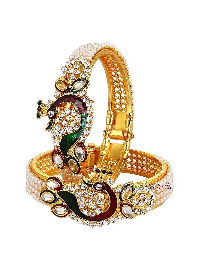 YouBella Jewelery Traditional Gold Plated Bracelet Bangle Set For Girls And Women - Image 2