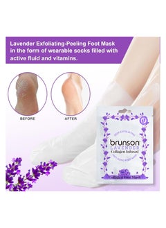 brunson Say Goodbye to Rough Feet – Brunson Lavender Collagen-Infused Anti-Aging Foot Peel Mask: Deep Exfoliation for Healthier, Softer Feet  - Image 4