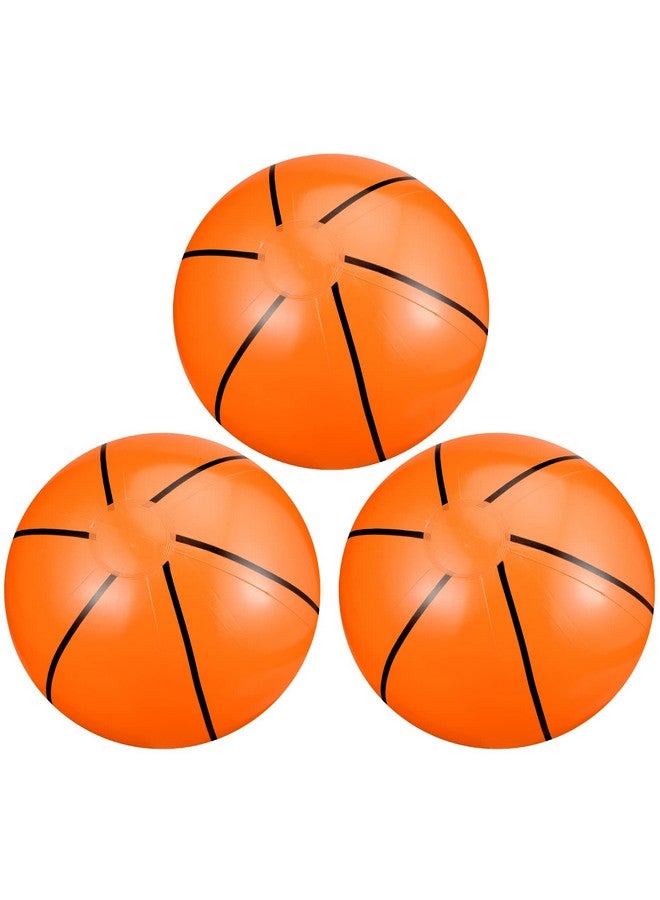 Kacctyen Inflatable Basketball for Kids12 Inch 3 Pcs Beach Ball for Sports Themed Party Decorations Favors Outdoor Birthday Hoop Games Toy Pool Basketball Summer Swimming Water Basketball(Classic) - Image 1