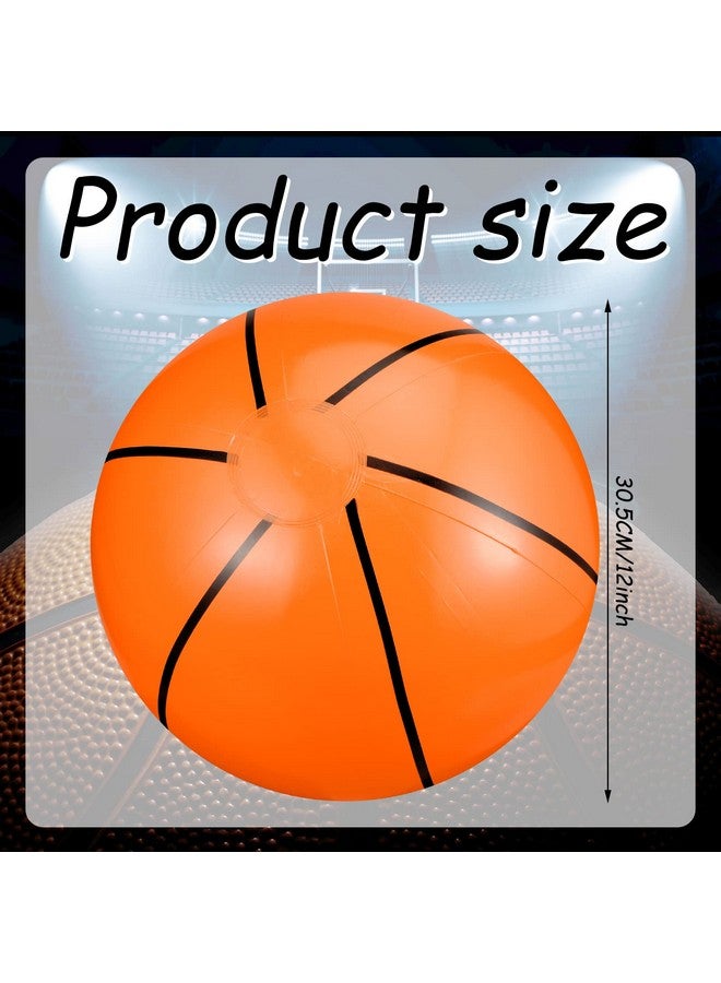 Kacctyen Inflatable Basketball for Kids12 Inch 3 Pcs Beach Ball for Sports Themed Party Decorations Favors Outdoor Birthday Hoop Games Toy Pool Basketball Summer Swimming Water Basketball(Classic) - Image 3