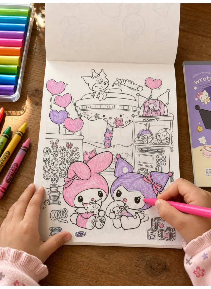 Hello Kitty English: Sanrio Characters Coloring & Drawing Book for Kids — Hello Kitty, My Melody, Cinnamoroll, Kuromi - Image 3