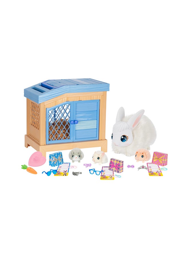 Little Live Pets Mama Surprise Bunny Interactive Electronic Toy Playset with Deluxe Hutch and 3 Surprise Baby Bunnies Over 20 Sounds and Reactions with Nurturing Accessories for Kids - Image 3