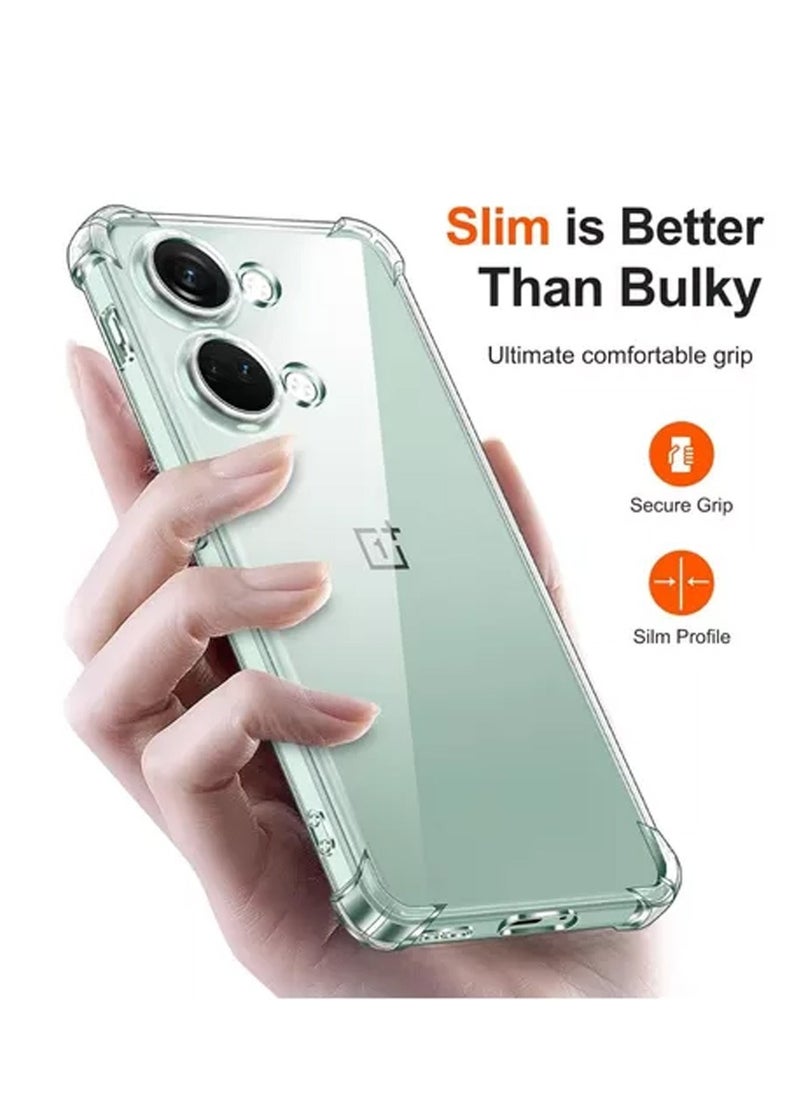 Techie - OnePlus Nord 3 Case and Screen Protector Combo Pack 2 in 1 - Transparent TPU Bumper Case with HD Tempered Glass Screen Protector - Image 1