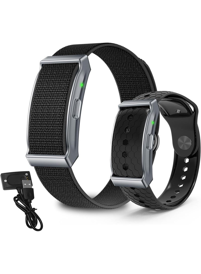 Smart Bracelet,2 PCS Watch Bands Smart Health Wristband Wearable Activity Fitness Tracker with Multiple Sports Automatic Monitoring with Pedometer/Sleep/Stress/Calories for Android /iOS,Free APP (Black) - Image 2
