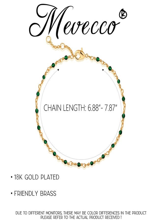 Mevecco أساور دانيتي من ميفيكو مع خرزات ذهبية، أساور يدوية مصنوعة من الذهب عيار 18 قيراط، سلسلة خرز زركون أزرق، أساور بسيطة للنساء، هدايا مجوهرات - Image 5