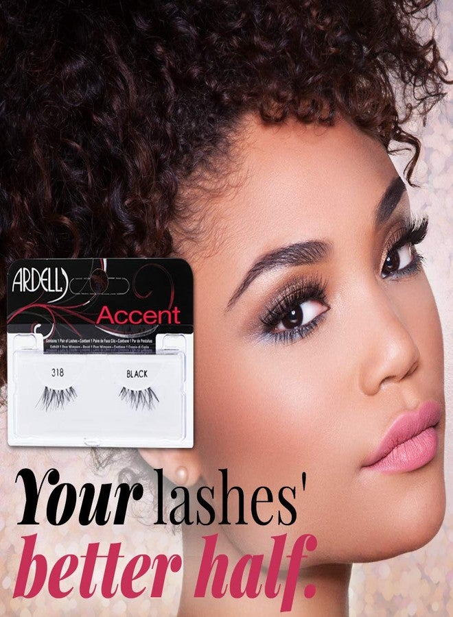Ardell Accent Half Lashes 318 - Short Wispy Natural Looking Cat Eye Half Lashes for Everyday Wear, 4 Pack - Image 2