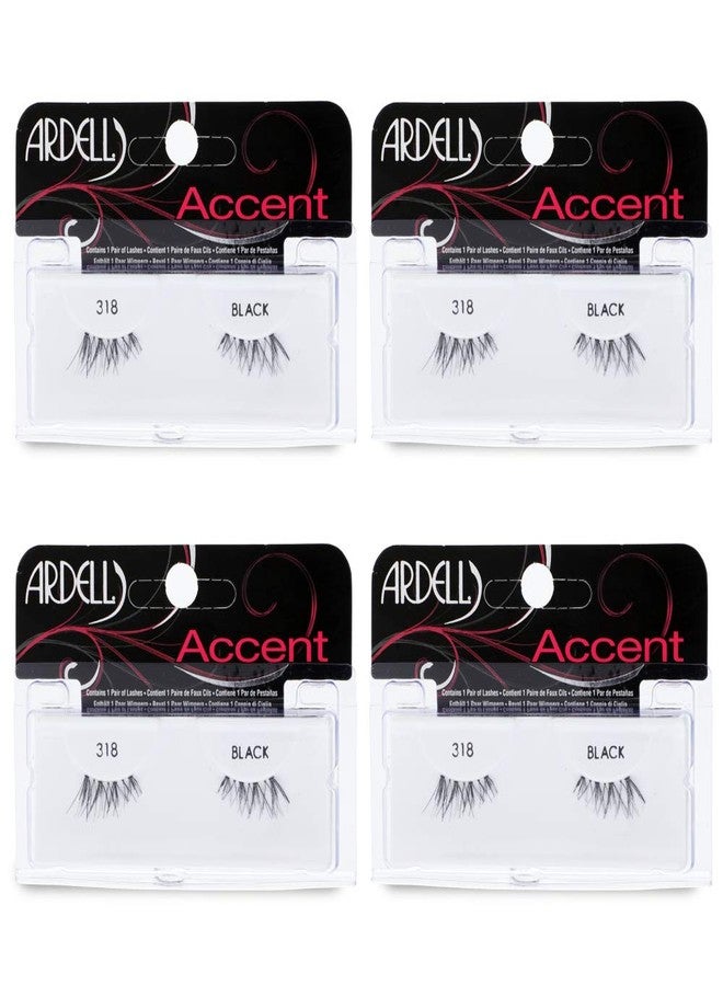 Ardell Accent Half Lashes 318 - Short Wispy Natural Looking Cat Eye Half Lashes for Everyday Wear, 4 Pack - Image 1