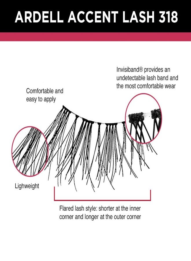 Ardell Accent Half Lashes 318 - Short Wispy Natural Looking Cat Eye Half Lashes for Everyday Wear, 4 Pack - Image 3