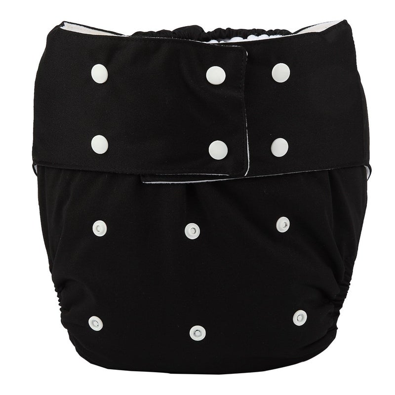 Sigzagor Teen Adult Cloth Diaper Nappy Reusable Washable for Disability Men (Black) - Image 1