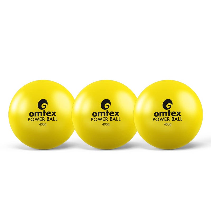 omtex Weighted Balls for Power Hitting, Batting and Pitching Training Suitable for Teenager & Athlete, Build Strength and Muscle, Improve Technique and Form (Yellow Pack of 3) - Image 1