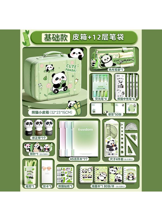 Bluejw Primary School Girls Girls Panda Birthday Gift Stationery Suit Gift Box School Supplies School Opening Gift Bag Hand Account - Image 1