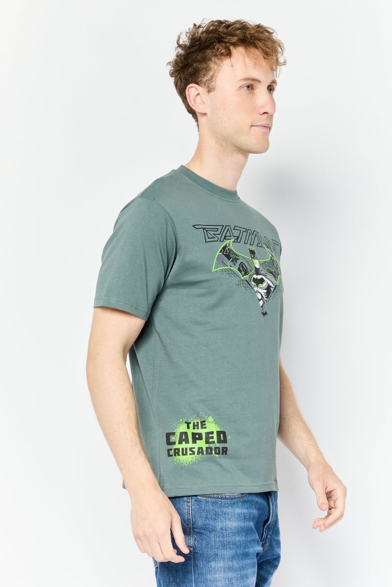 Batman DC Batman Men Crew Neck Short Sleev Graphic Print T-Shirt, Sage Green - Image 4