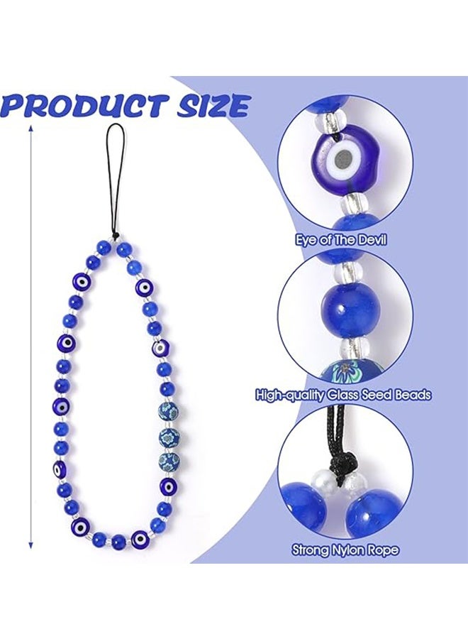Ocean Beaded Phone Strap, Beads Phone Wrist Lanyard Strap, Beaded Phone Lanyard, Phone Wrist Strap Gemstone Phone Chain Strap Keychain, Cell Phone Necklace Charms for Purse Camera - Image 2