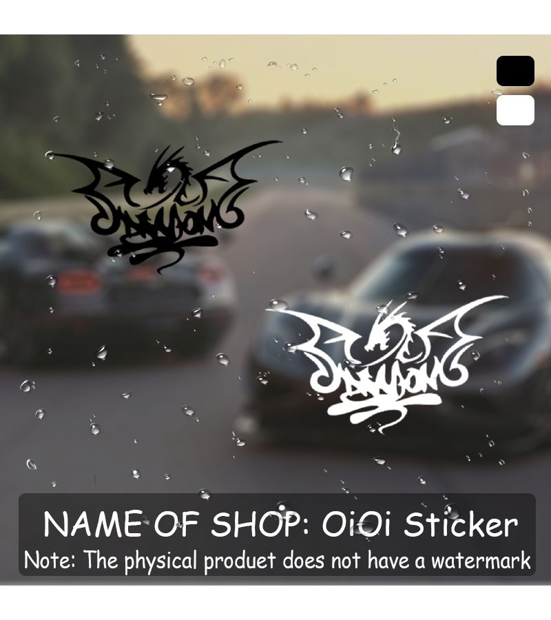 Black White Transparent Dragon Vinyl Sticker Xavion Art Lettering Decal 7 1 Inch - Image 1