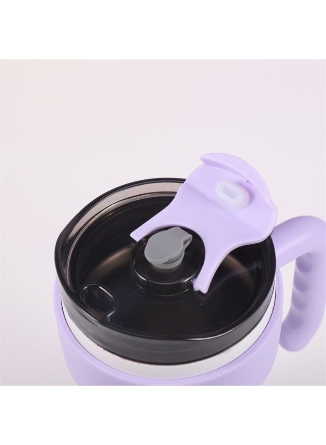 Stainless Steel Insulated Tumbler with Handle, Lid and Straw, Thermal Mug for Hot & Cold Drinks - Image 3