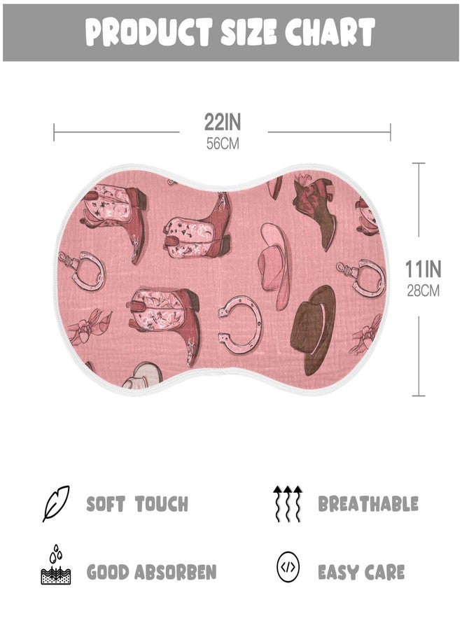 Mazeann Western Cowgirls Pinks Burp Cloths Baby Boys Girls Absorbent Soft Cotton Burping Cloths Rags, 2 Pack - Image 2