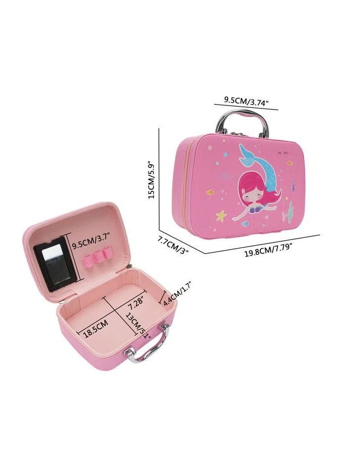 20PCs Children's Toy Cosmetics, A Washable And Removable Cosmetic Box Designed For Little Girls, Contains Unicorn And Mermaid-Themed Makeup Tools, Equipped With A Cute Princess Cosmetic Bag, Suitable For Little Girls To Pretend To Be Toys - Image 3