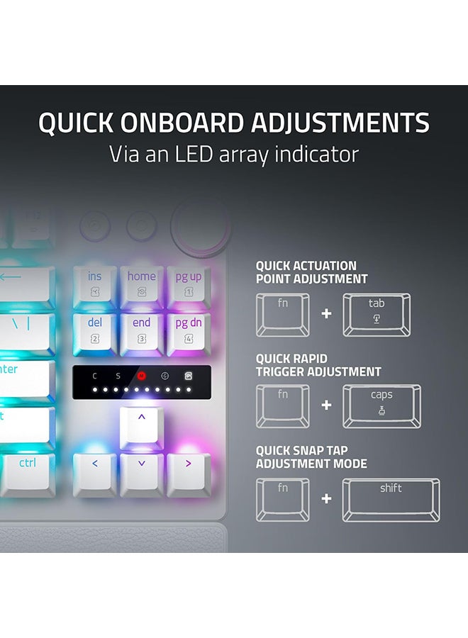 Razer Huntsman V3 Pro TKL Esports Gaming Keyboard: Analog Optical Switches with Rapid Trigger & Adjustable Actuation - Media Keys & Dial - Doubleshot PBT Keycaps - Aluminum Top Plate - Wrist Rest - White I RZ03-04981700-R3M1 - Image 5