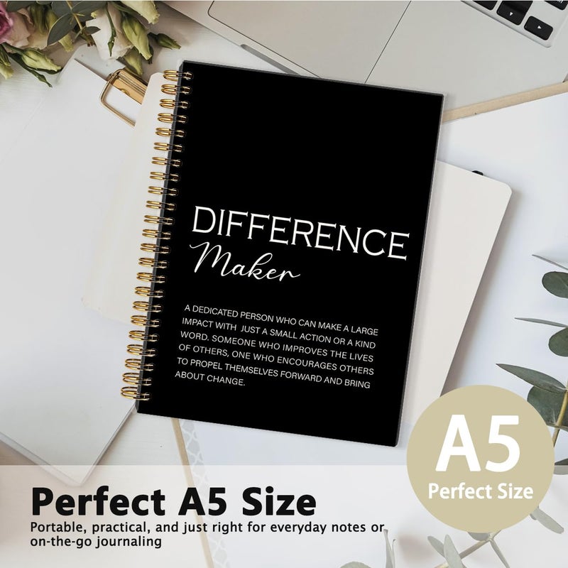 FLVGE Difference Maker Gift Notebook Journal, Thank You Gifts for Women Men Boss Teacher, Employee Appreciation Gift, Farewell Retirement Gifts for Coworkers, Motivational Spiral Notebook 5.5x8.3 - Image 2