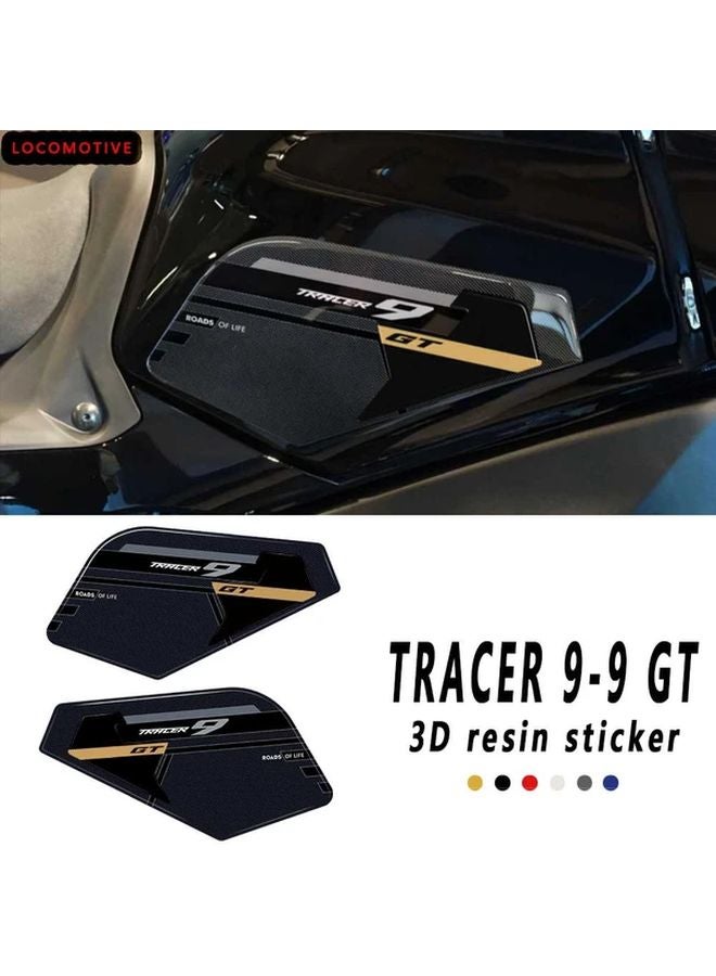 White Side Gas Tank Protectors 3D Epoxy Resin Anti Slip Pad Set for Yamaha Tracer 9GT 2023: - Image 2