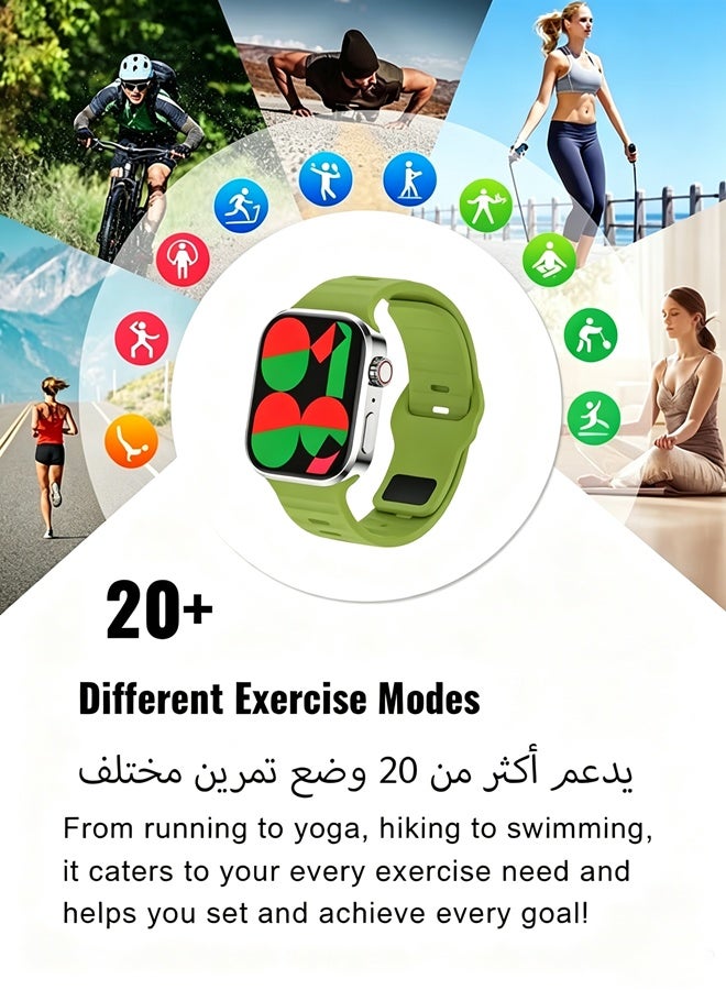 فولينيكس ساعه سمارت رجالي، ساعات ذكية مقاومة للماء للياقة البدنية، ساعة بلوتوث، مراقبة الصحة وعمر بطارية 20 يومًا، لون أخضر - Image 4