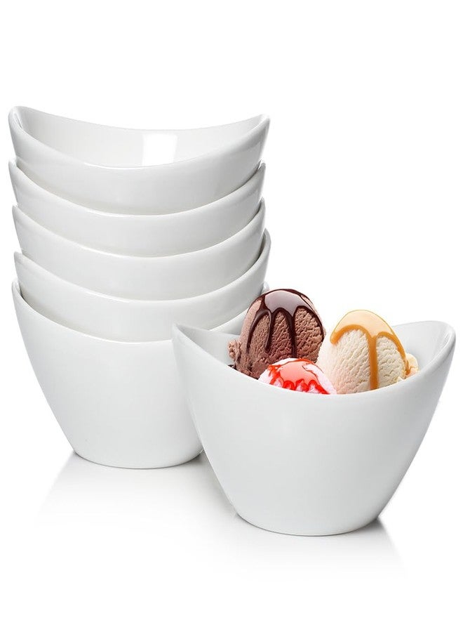 AISBUGUR Bowls Set of 6,10 OZ Ceramic Small Dessert Bowls for Kitchen,5Inch White Ice Cream Bowls for Dessert,Ice Cream,Snacks,Rice,Fruit, Soup - Dishwasher & Microwave Safe - Image 1