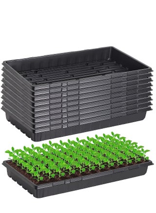 10 Pcs 20×10 Inch Plants Growing Trays - Black Seedlings Plugs Tray No Drain Holes Hydroponic Plastic Container Seed Starter without holes for Microgreens Flowers Sprouts Wheatgrass - pzsku/ZE3AB6A52880CBAEE8A79Z/45/1746875521/20144b62-6954-4222-b64f-a3001ba6d235