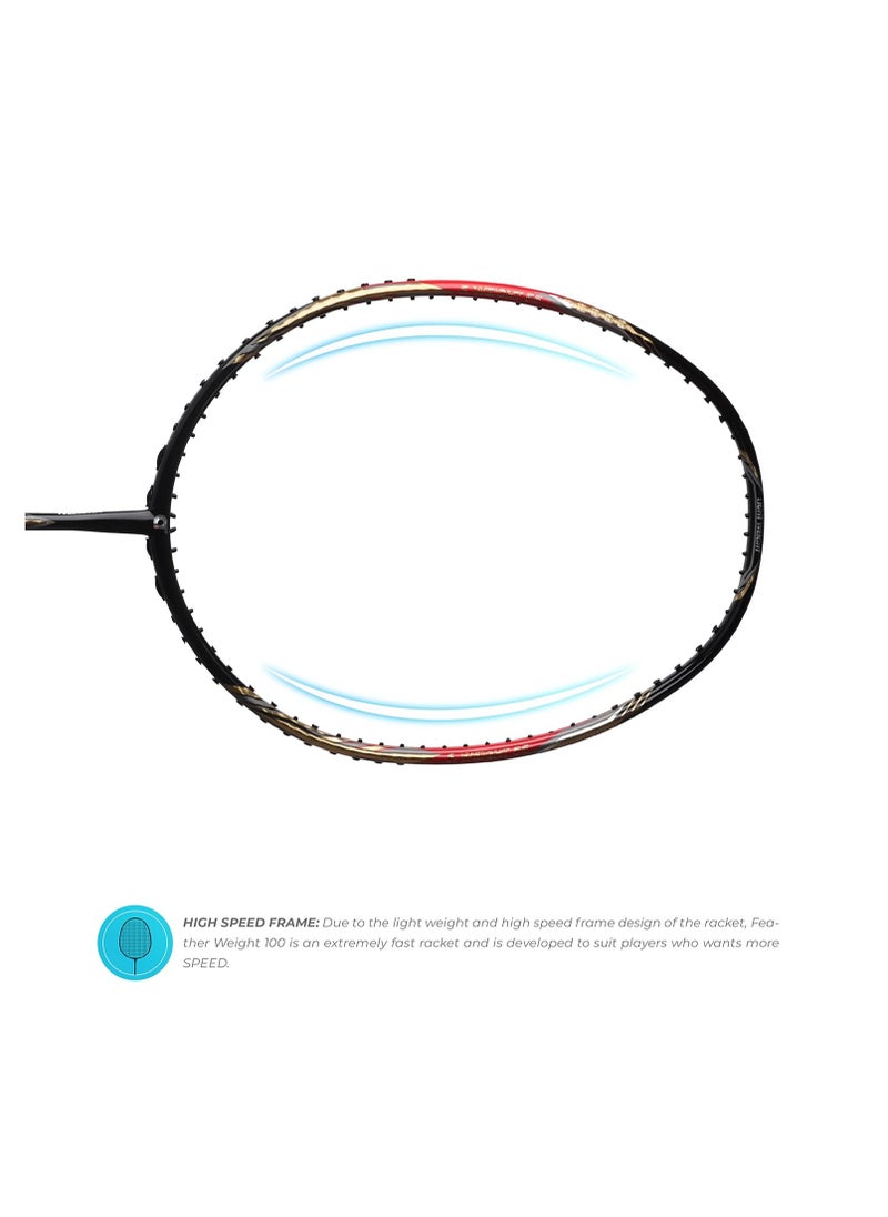 Apacs - Feather Weight 55 Badminton Racket – 58g Ultra-Light, 30T Japan Graphite, Hexagon Throat, High-Speed Armor Frame, 30 lbs Tension, G2 Grip, Unstrung with Full Cover - Image 1