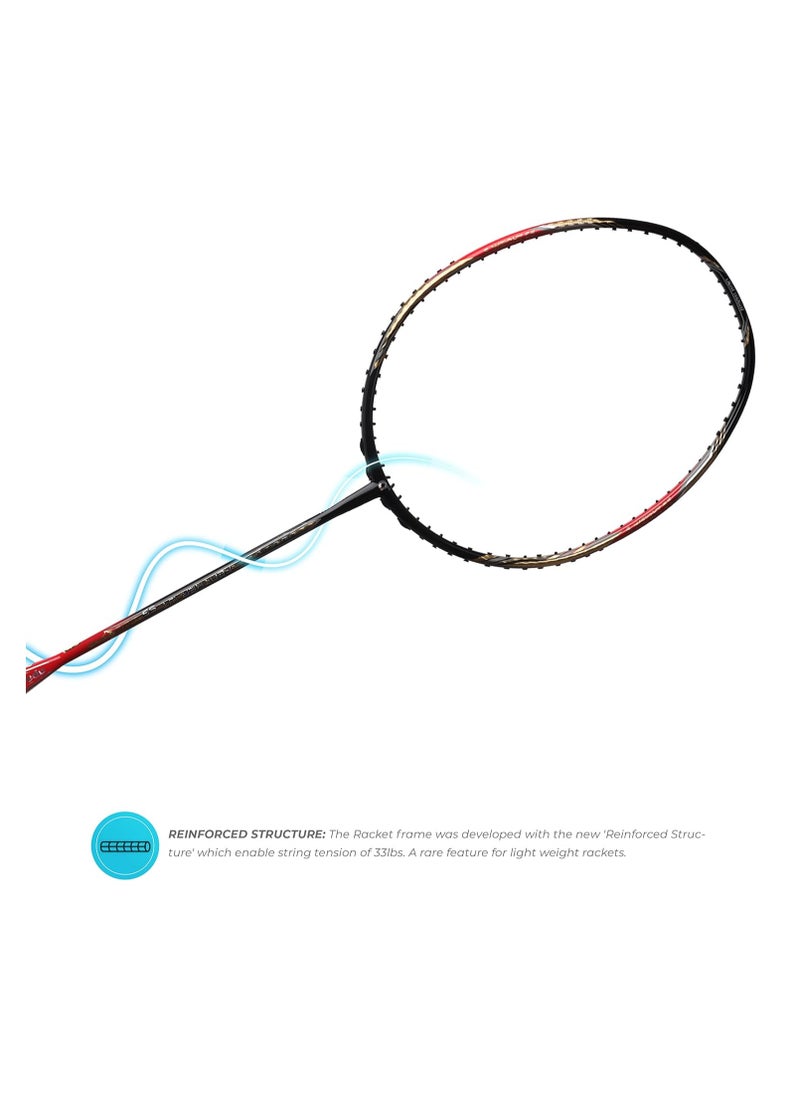 Apacs - Feather Weight 55 Badminton Racket – 58g Ultra-Light, 30T Japan Graphite, Hexagon Throat, High-Speed Armor Frame, 30 lbs Tension, G2 Grip, Unstrung with Full Cover - Image 1