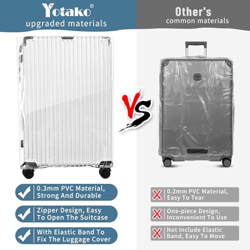 Yotako Upgraded Zippered Clear PVC Suitcase Cover, 24 Inch Luggage Covers for Suitcase Luggage Protector Cover 24'' - Image 5