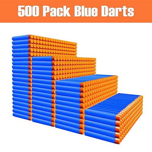 POKONBOY Compatible with Nerf Darts Bullets - 1000 PCS Darts Refill Pack Compatible with Nerf N-Strike Elite Series Guns Party Supplies, Universal Dart Ammo Pack for Toy Gun with Storage Bag (Red and Blue) - Image 2