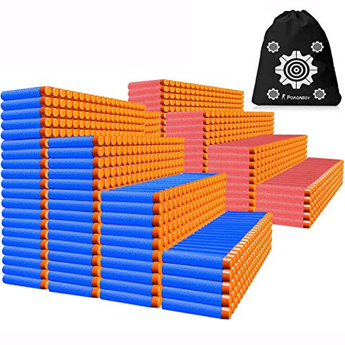 POKONBOY Compatible with Nerf Darts Bullets - 1000 PCS Darts Refill Pack Compatible with Nerf N-Strike Elite Series Guns Party Supplies, Universal Dart Ammo Pack for Toy Gun with Storage Bag (Red and Blue) - Image 5