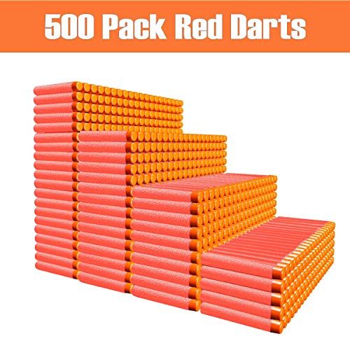 POKONBOY Compatible with Nerf Darts Bullets - 1000 PCS Darts Refill Pack Compatible with Nerf N-Strike Elite Series Guns Party Supplies, Universal Dart Ammo Pack for Toy Gun with Storage Bag (Red and Blue) - Image 3