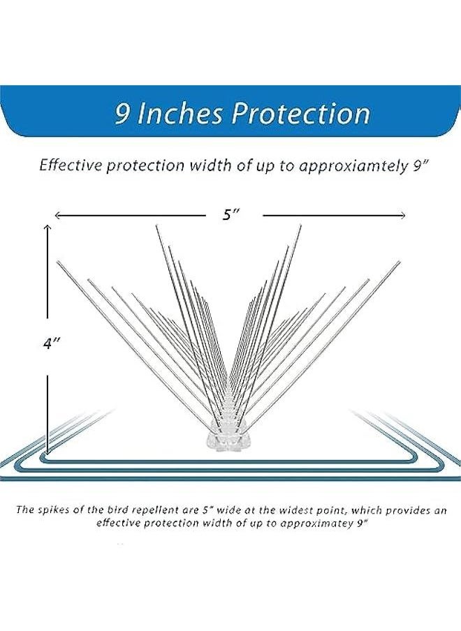 MIXDE Bird Spikes,10 Pack Bird Spikes with Stainless Steel, Bird Repellent Devices Outdoor of Stainless Steel for Fence Windowsill Roof, Bird Deterrent Spikes for Small Bird and Squirrels  - Image 2