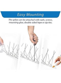 MIXDE Bird Spikes,10 Pack Bird Spikes with Stainless Steel, Bird Repellent Devices Outdoor of Stainless Steel for Fence Windowsill Roof, Bird Deterrent Spikes for Small Bird and Squirrels  - Image 3