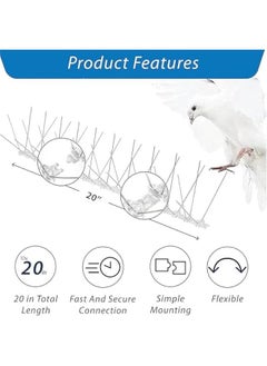 MIXDE Bird Spikes,10 Pack Bird Spikes with Stainless Steel, Bird Repellent Devices Outdoor of Stainless Steel for Fence Windowsill Roof, Bird Deterrent Spikes for Small Bird and Squirrels  - Image 4