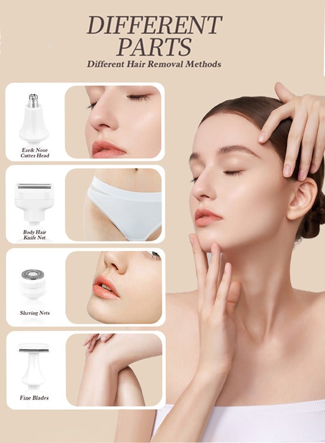 DSP 6-in-1 Electric Bikini Trimmer for Women,Wet & Dry Cordless Electric Razor with 6 Accessories,Replaceable Lady Facial Hair Remover, IPX6 Waterproof & Easy Cleaning,USB Charge Dock - Image 2