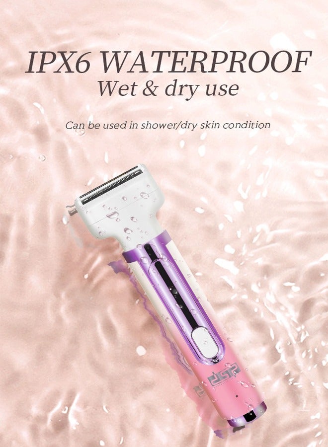 DSP 6-in-1 Electric Bikini Trimmer for Women,Wet & Dry Cordless Electric Razor with 6 Accessories,Replaceable Lady Facial Hair Remover, IPX6 Waterproof & Easy Cleaning,USB Charge Dock - Image 5