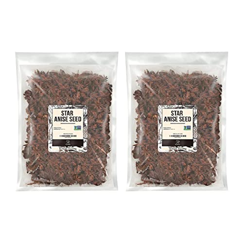 Soeos Star Anise Seeds 2 lb Whole Chinese Star Anise Seeds Star Anise Seeds Dried Anise Star Spice NonGMO Verified Fresh and Natural Anise Spice