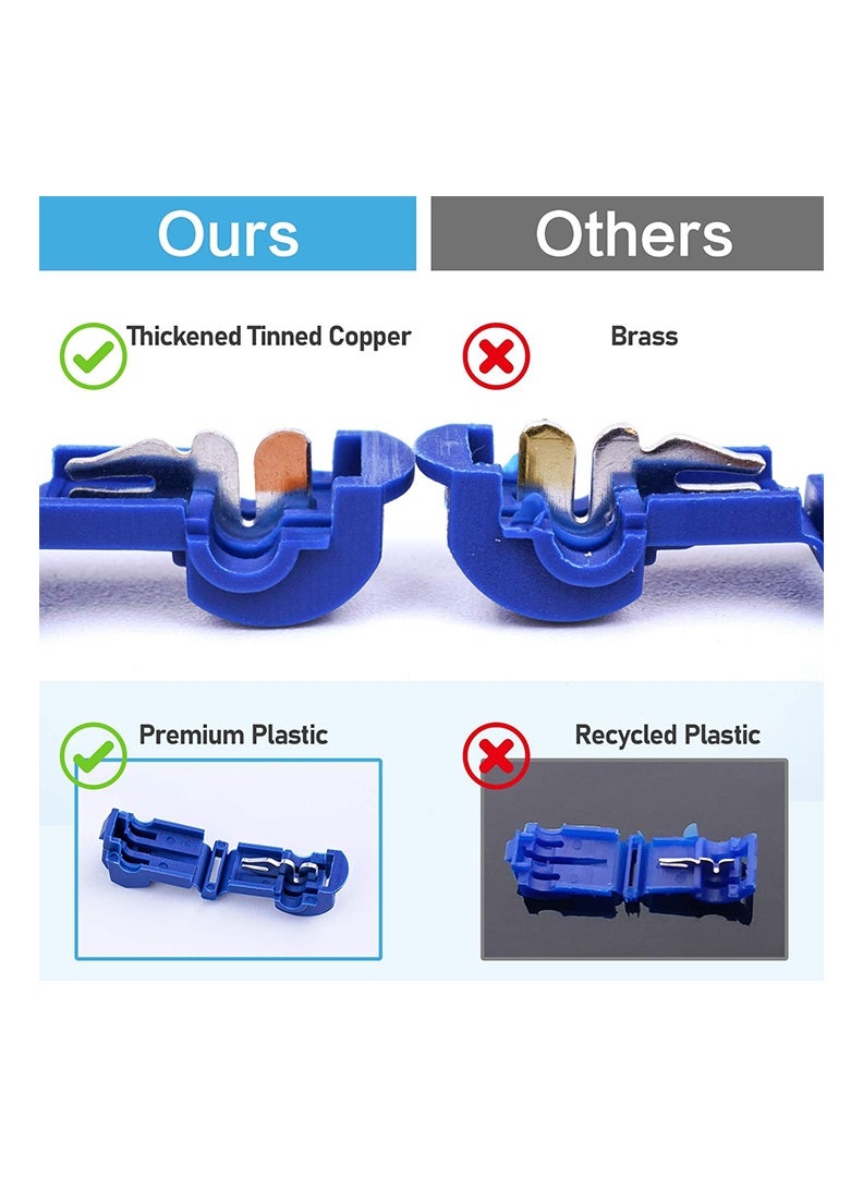 Auger 240Pcs T-Tap Wire Connectors Kit Self-Stripping Quick Splice Electrical Terminals Nylon Fully Insulated Male Quick Disconnect Spade Terminal Assortment Kit with Storage Case for Wiring Automotive Home - Image 5
