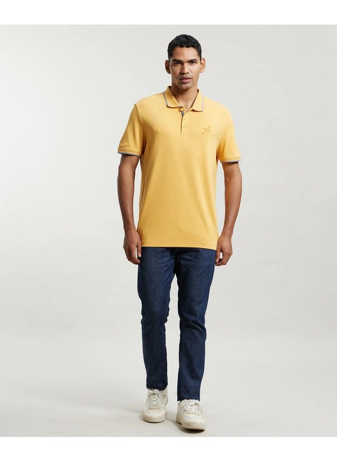 JOCKEY Jockey Men's Regular Fit Half Sleeved Polo T-Shirt 3911_Burnt Gold_M  - Image 2