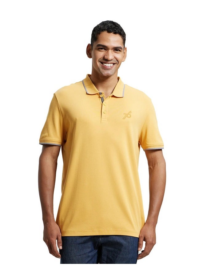 JOCKEY Jockey Men's Regular Fit Half Sleeved Polo T-Shirt 3911_Burnt Gold_M  - Image 1