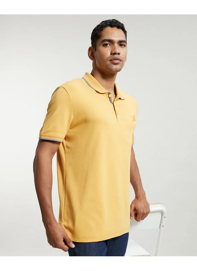 JOCKEY Jockey Men's Regular Fit Half Sleeved Polo T-Shirt 3911_Burnt Gold_M  - Image 3