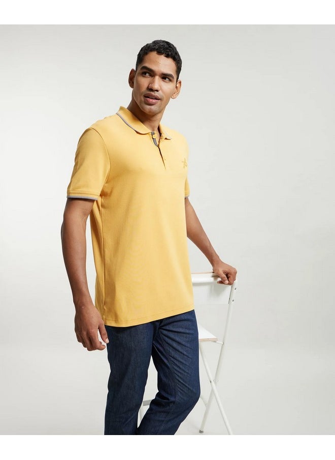 JOCKEY Jockey Men's Regular Fit Half Sleeved Polo T-Shirt 3911_Burnt Gold_M  - Image 4