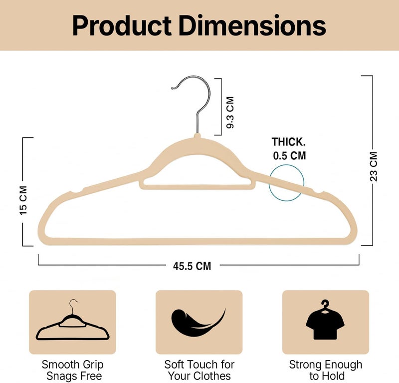 MOONCEE 30 PCs Premium Velvet Hangers - Non-Slip & Durable Clothes Hangers - 360° Swivel Hook Heavy Duty Coat Hangers, Space Saving Suits, Pants Hangers for Closet, Garment Shops, Hotels - Image 4