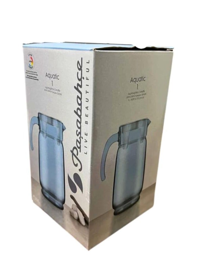 Pasabahce Aquatic Turquoise Glass Jug with Acrylic Transparent Cover 1650ml-Turkey Made - Image 2