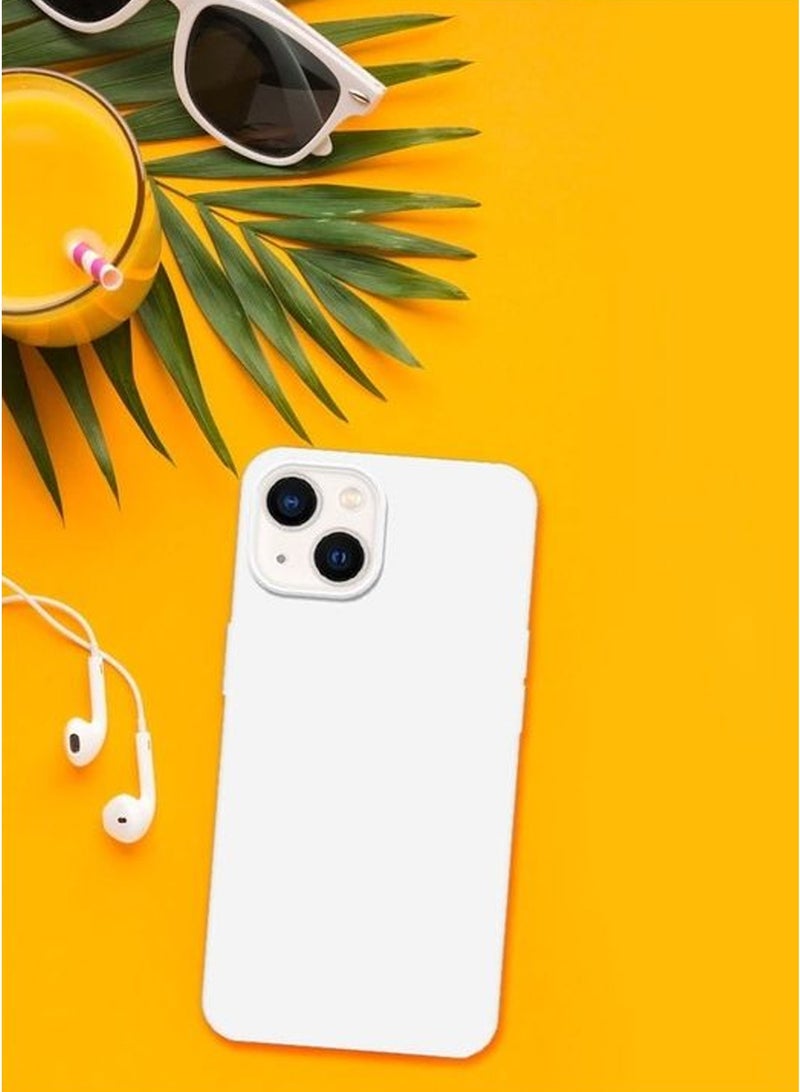 CATANES Protective Soft Silicone Case Cover for iPhone 13/14 - White - Image 5